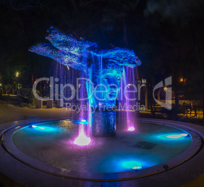 Greek Park in Odessa, Ukraine at night