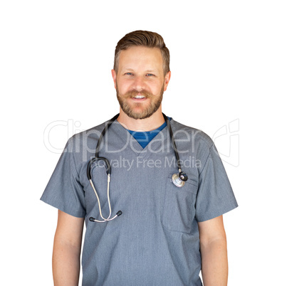 Caucasian Male Nurse Isolated On White