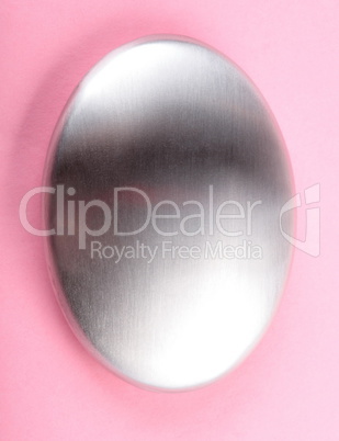 Stainless Steel Soap on pink background