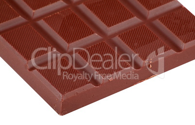 bar of  brown chocolate isolated