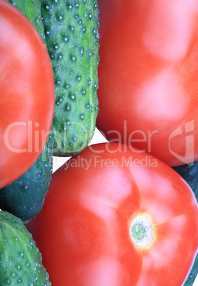 cucumber and  tomato