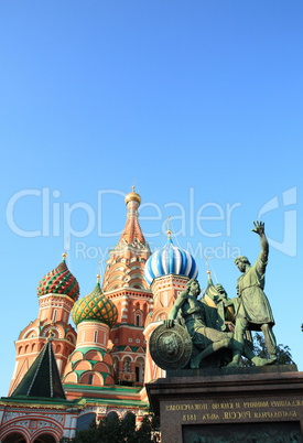 blessed basil cathedral and Statue of Minin and Pozharsky