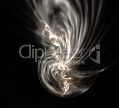 image of one Digital Fractal on Black Color