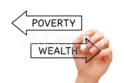 Wealth Or Poverty Arrows Concept