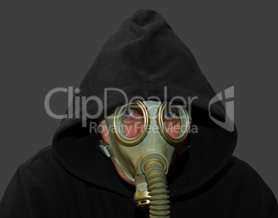 Man in gas mask