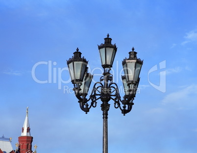 lantern and capstan on sky background
