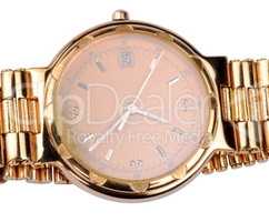 gold plated watches isolated