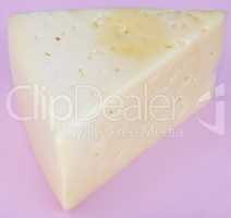 cheese on pink background