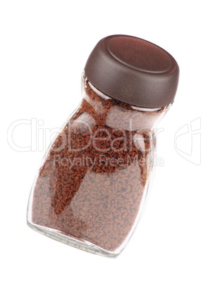 Jar of Instant Coffee Isolated