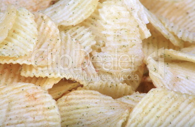 many of potato chips horizontal texture