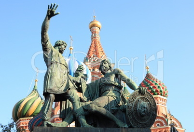 blessed basil cathedral and Statue of Minin and Pozharsky