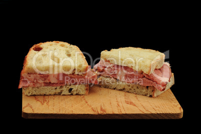 Sandwich cut on half