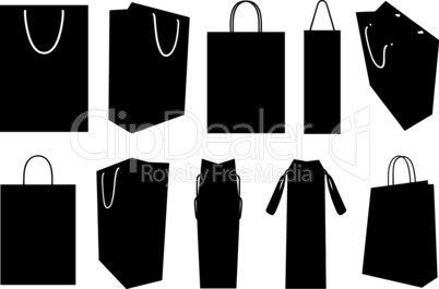 Set of different shopping bags
