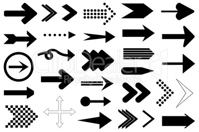 Set of different arrows