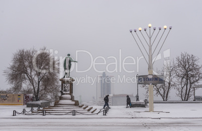 Snowy morning in Odessa, Ukraine