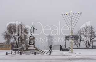 Snowy morning in Odessa, Ukraine