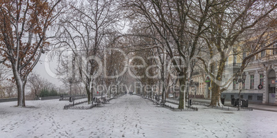 Snowy morning in Odessa, Ukraine