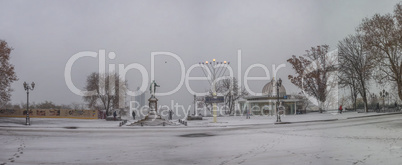 Snowy morning in Odessa, Ukraine