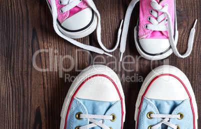 kids and adults textile sneakers