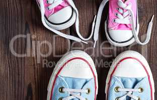 kids and adults textile sneakers