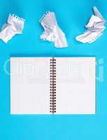 open  blank notebook with white sheets