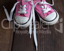 small pink textile sneakers