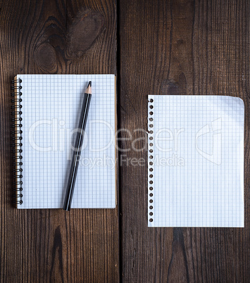 open notebook with white sheets