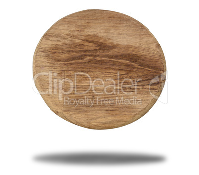 Empty wooden round old kitchen board