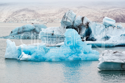 Icebergs in the Jokulsarlon's lake, Iceland