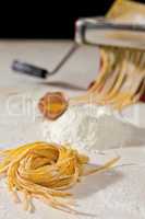 Tagliatelle pasta and its ingredients