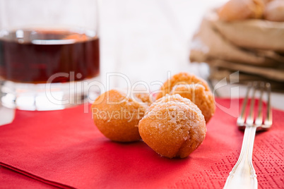 Castagnole typical Italian carnival sweet