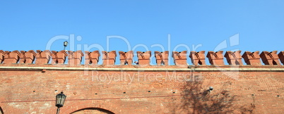 Kremlin wall on sky background