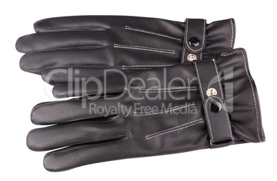 two Leather Gloves Isolated