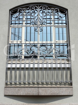 window of building with grid