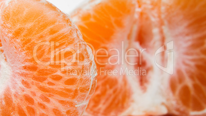 Slices of a ripe tangerine