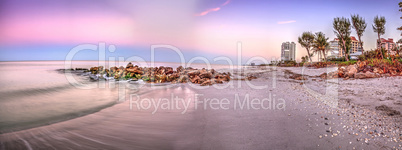 Sunrise over North Gulf Shore Beach along the coastline