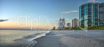 Sunrise over North Gulf Shore Beach along the coastline