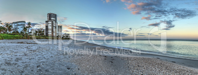 Sunrise over North Gulf Shore Beach along the coastline