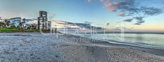 Sunrise over North Gulf Shore Beach along the coastline