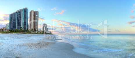 Sunrise over North Gulf Shore Beach along the coastline