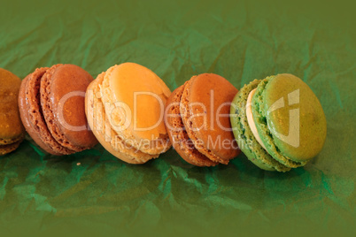 French Macaroon cookies in fall colors