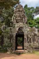 Banteay Kdei entrance showing face of Buddha