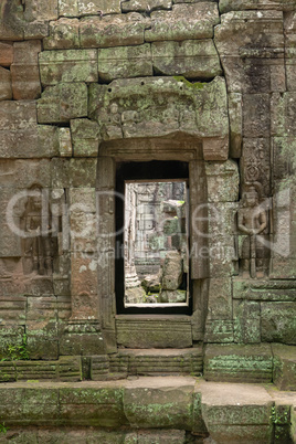 Decorated entrance and bas-reliefs at Ta Som