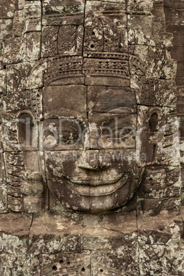 Frieze of Buddha face in Bayon ruins