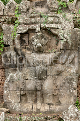 Garuda bas-relief on Preah Khan temple wall