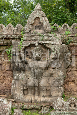 Garuda sculpture on Preah Khan temple wall