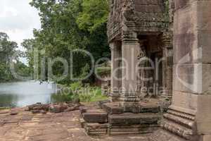 Preah Khan entrance on bank of river