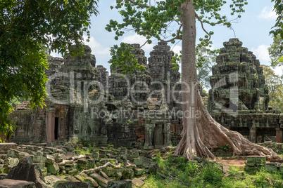 Rear of Banteay Kdei framed by trees