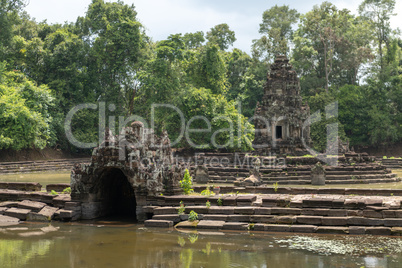 Stone monuments in ponds at Neak Pean
