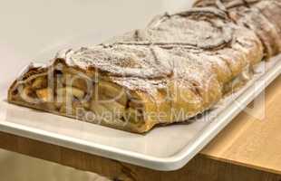 Apple strudel pie with flakey crust and firm apples